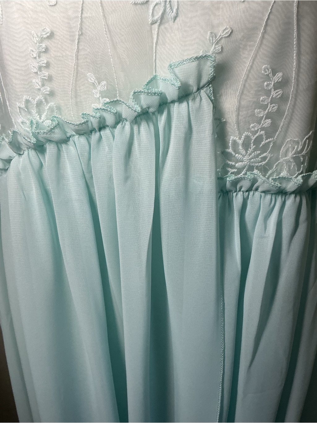 Soolinen Nwt Mint Green Embroidered Midi Dress Xl Sheer Layered Cottagecore — image 7 of 8
